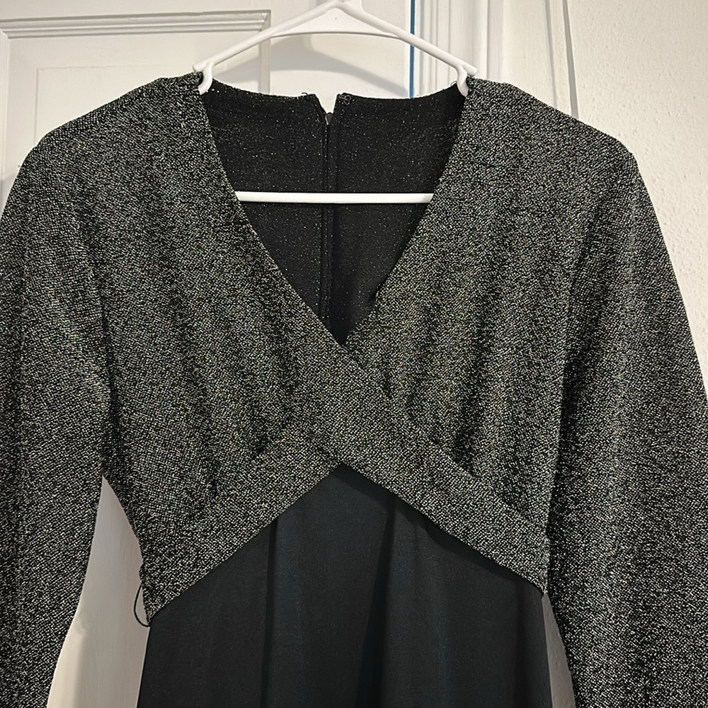 Vintage silver sparkly black vintage dress size 2
